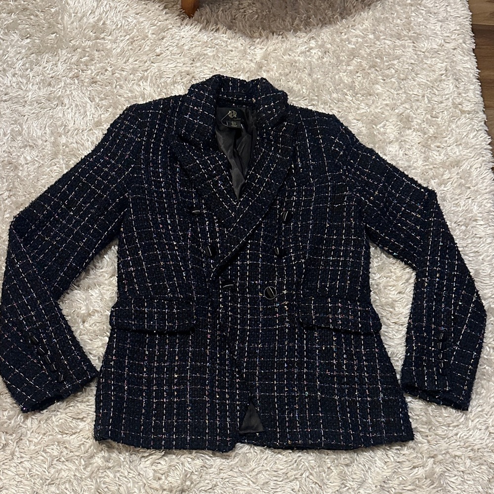 House of Harlow navy tweed blazer